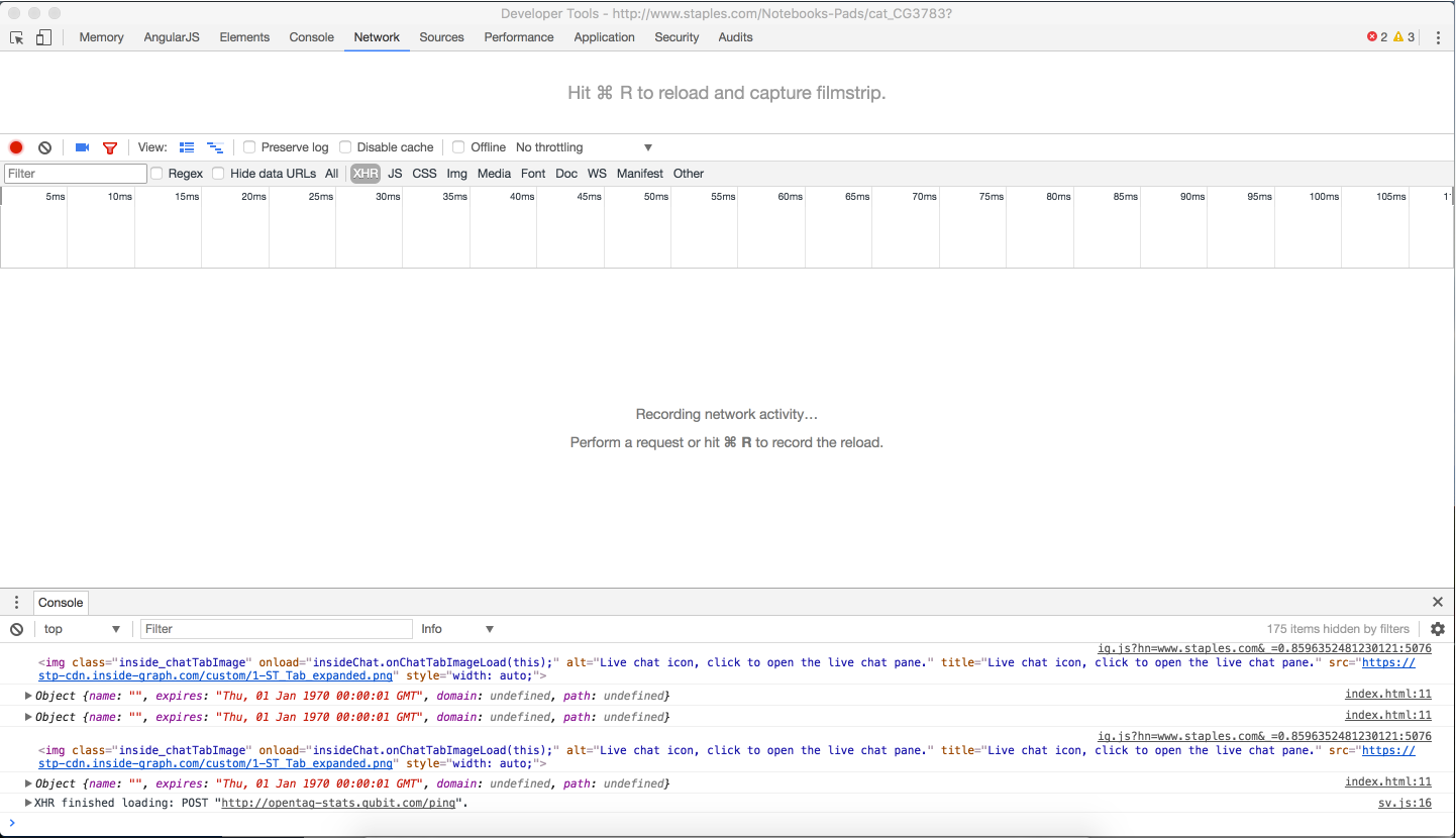 Old Import.io Network Tab Example