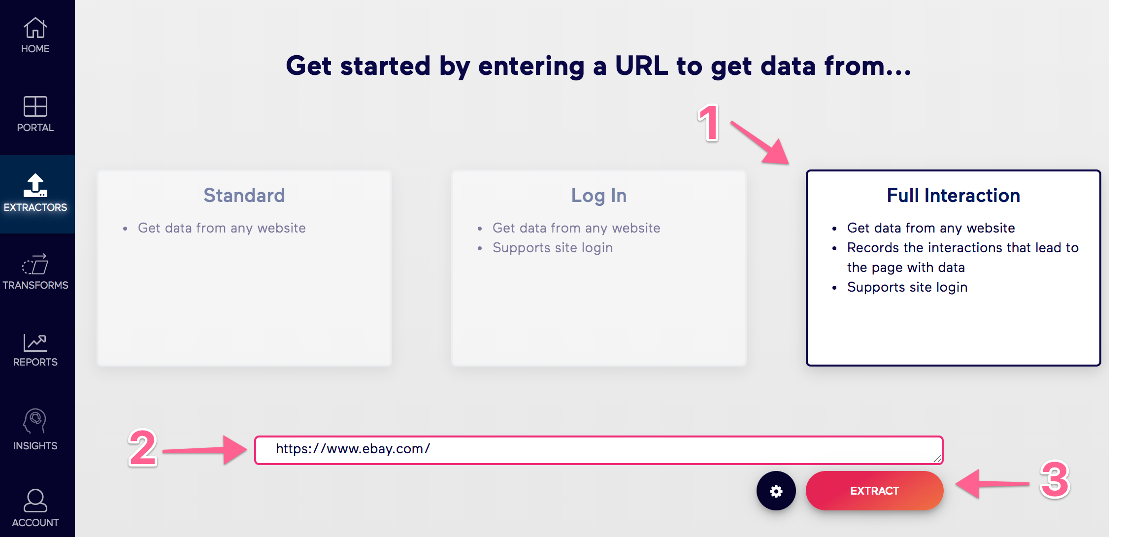 Old Import.io Full Interaction Extractor Numbered View