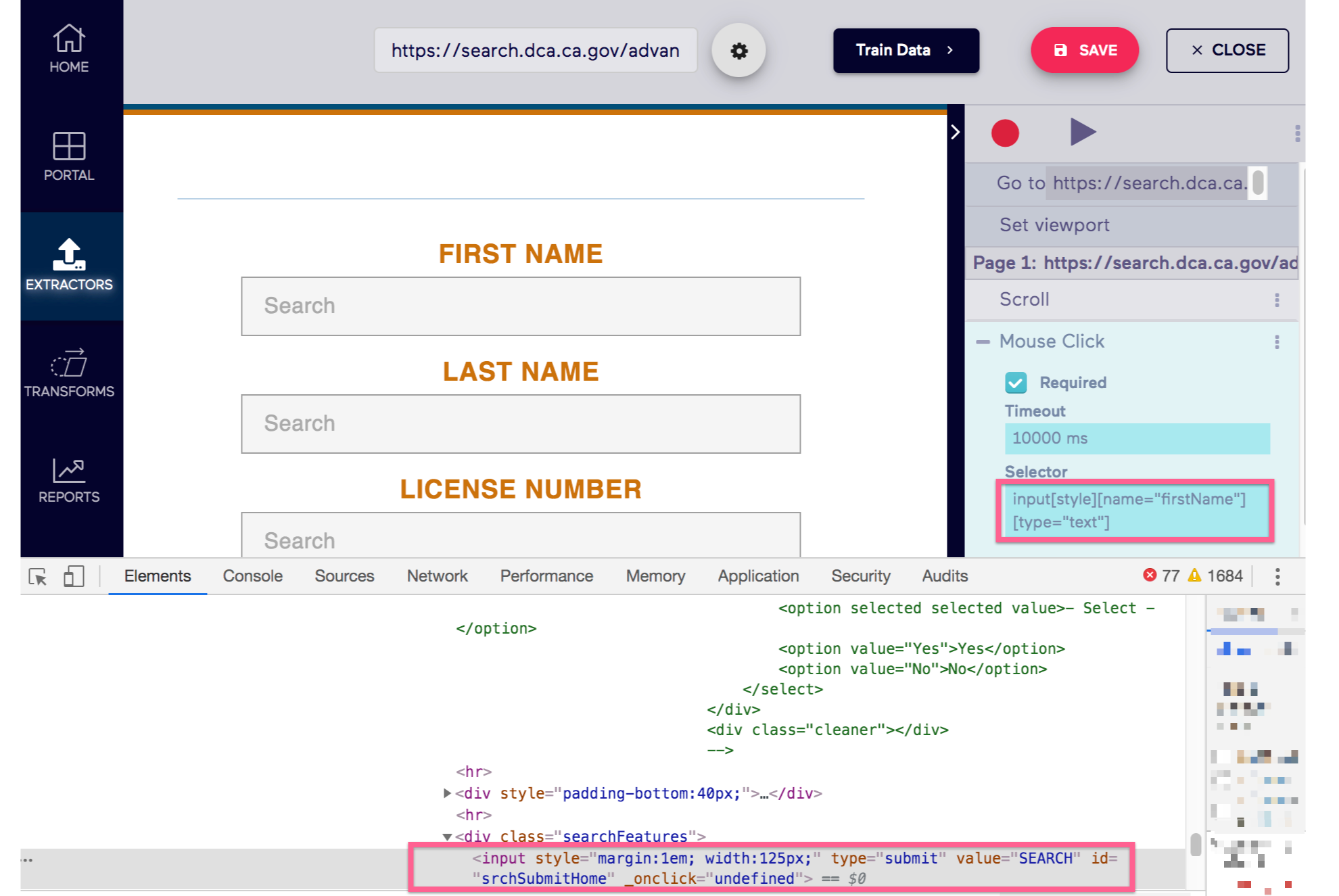 Old Import.io Selector Location Exmaple