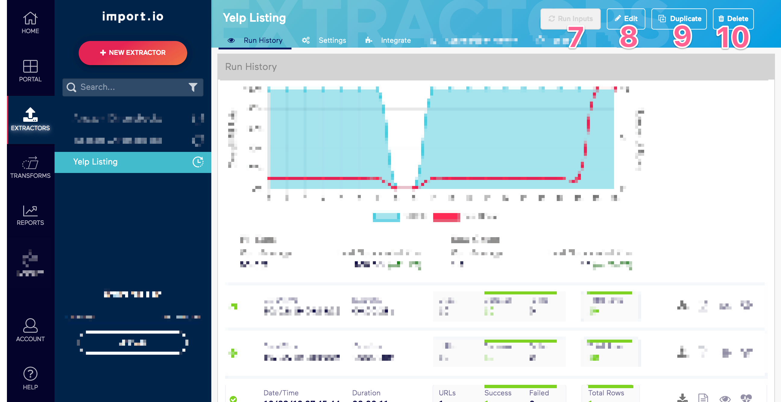 Old Import.io Numbered Header Extractor Buttons