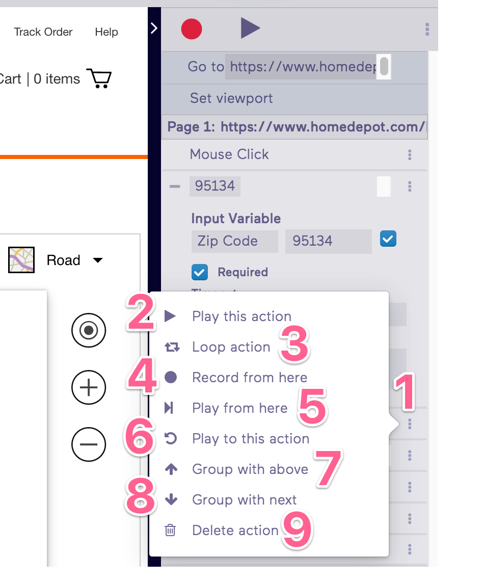 Old Import.io Numbered Interaction Edit Action View