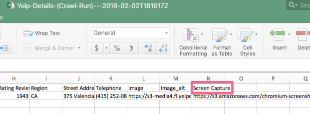 Old Import.io Screen Capture Output