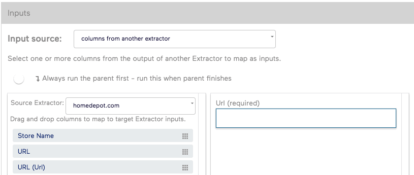 Old Import.io Creating a chain