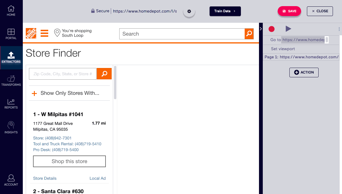 Old Import.io Interaction Extractor Example
