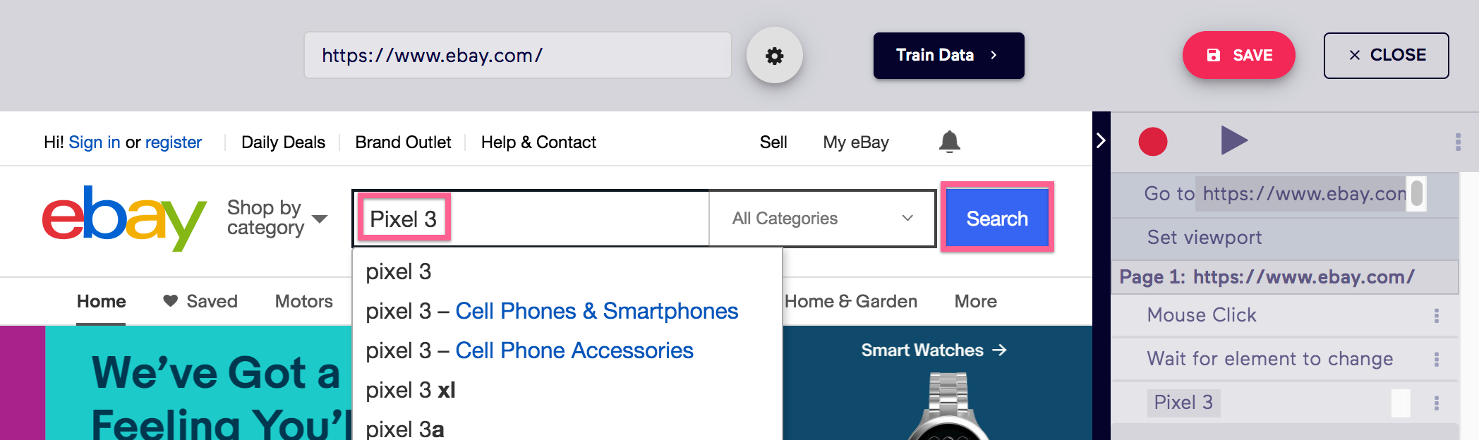 Old Import.io Ebay Interaction Example