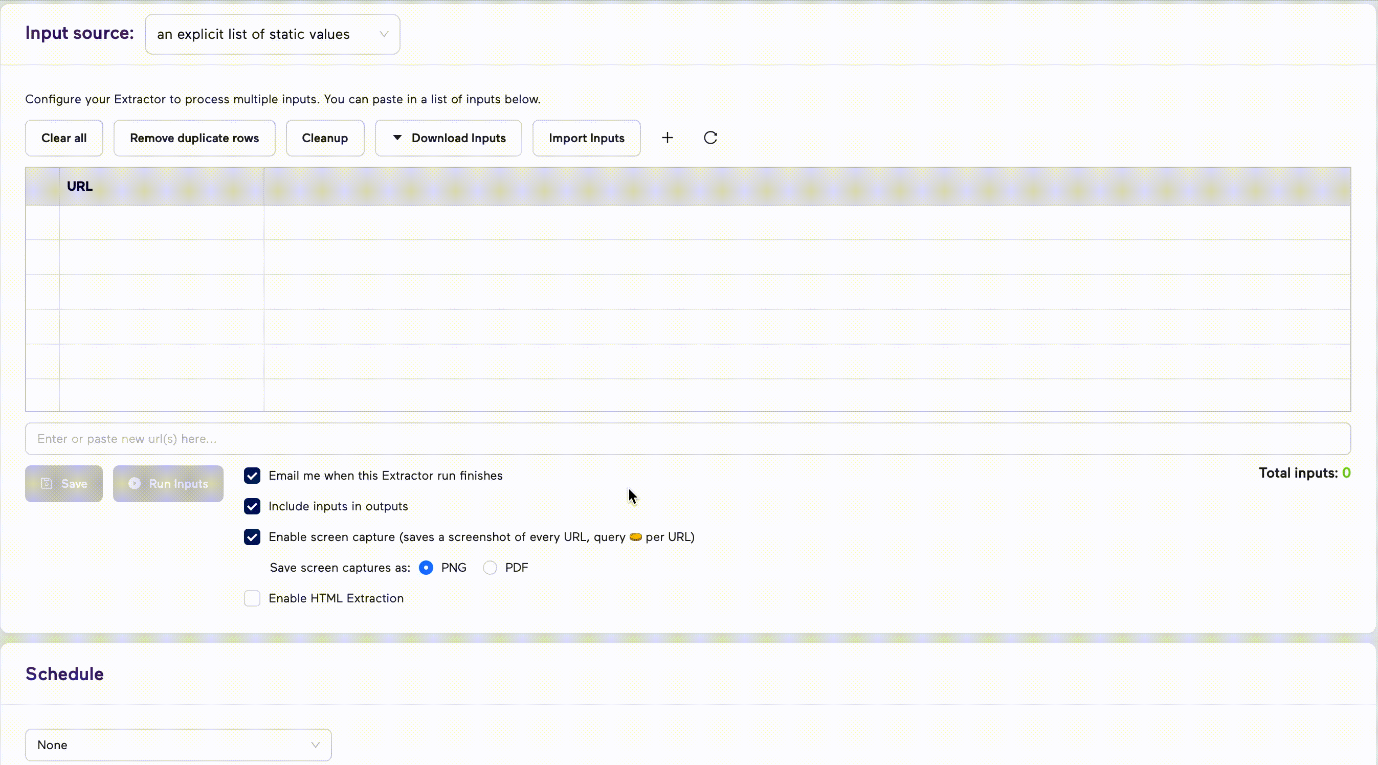 Add multiple URLs Example