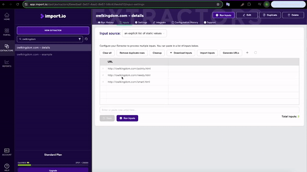 Add and Edit a single URL example