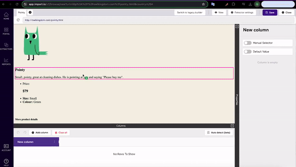Owl Kingdom Training a column example