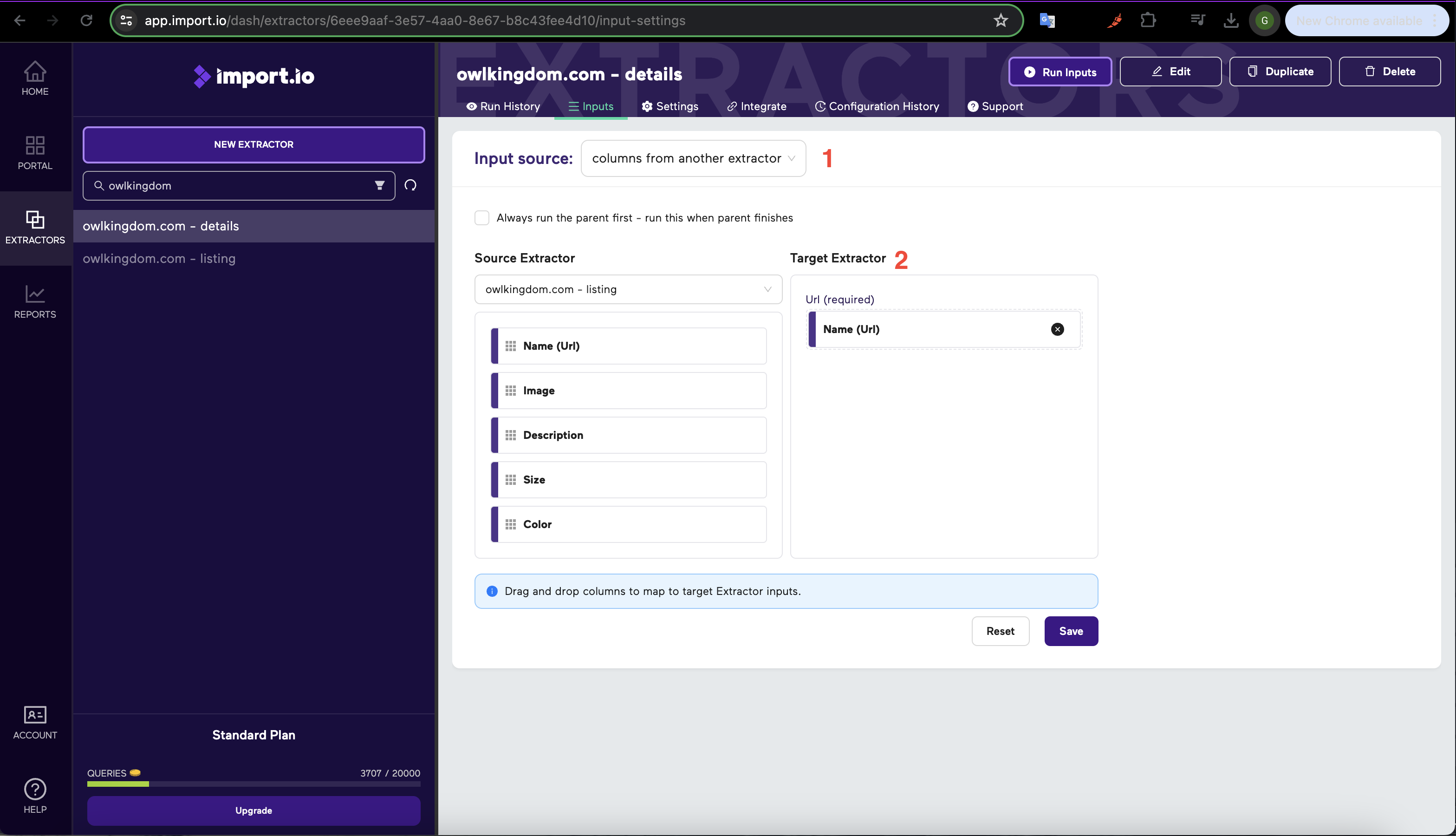 Import.io Numbered Input Example